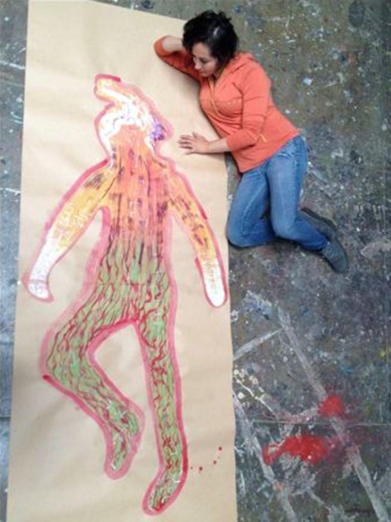 Práctica de Arte terapia Acrílico sobre papel kraft 70x 180 cm