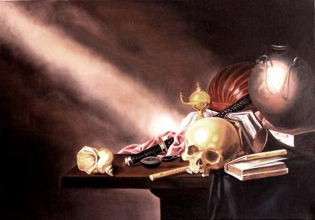 Óleo sobre lienzo 45x 65 cm, Estudio de vanitas de Harmen Steenwijck, 1604